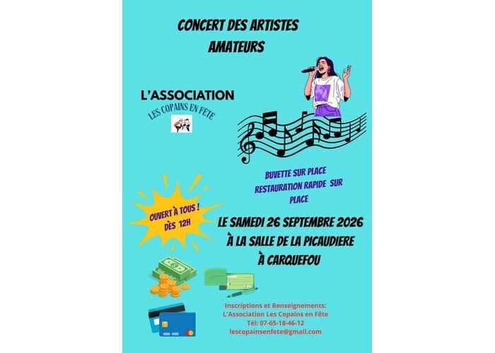 Visuel de l’événement « Concert des artistes amateurs - Association Les Copains en Fête »
