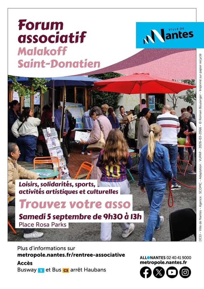 Visuel de l’événement « Forum des associations du quartier Malakoff–Saint-Donatien »