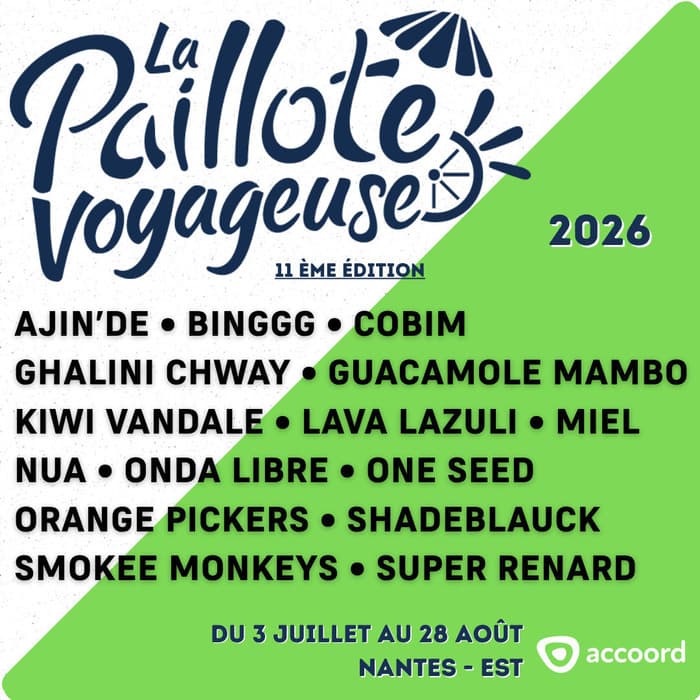 Visuel de l’événement « La Paillote Voyageuse 2026 #8 : Cobim + Ghalini Chway »
