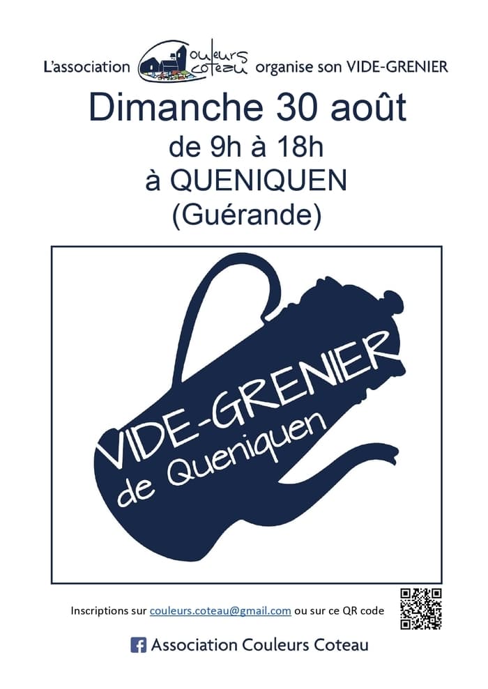 Visuel de l’événement « L'association Couleurs Coteau organise son vide-grenier dimanche 30 août à Queniquen »