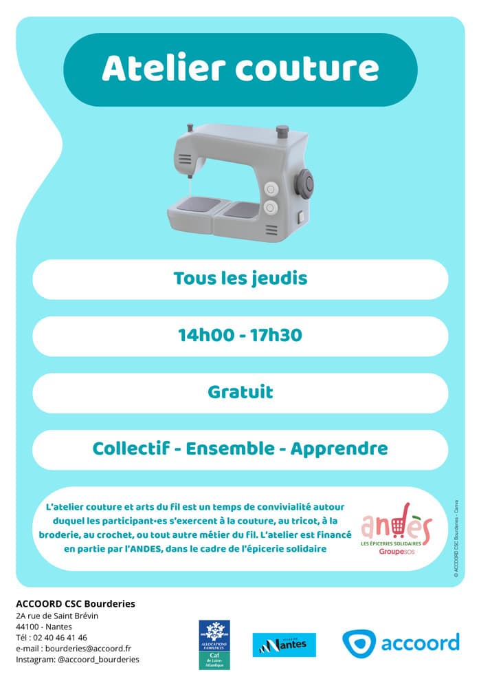Visuel de l’événement « Atelier couture et arts du fil »