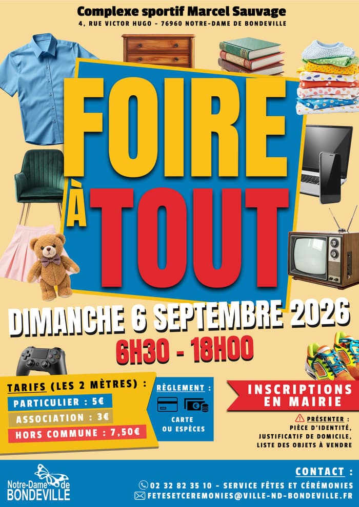 Visuel de l’événement « Foire à tout de Notre-Dame de Bondeville »