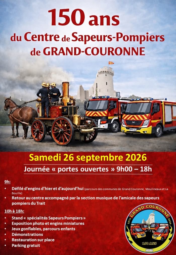 Visuel de l’événement « 150 ans du Centre de Sapeurs-Pompiers de GRAND-COURONNE »