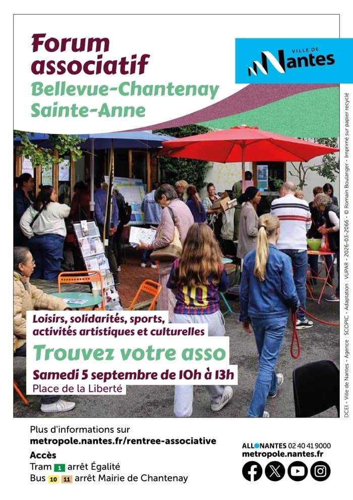 Visuel de l’événement « Forum des associations du quartier Bellevue–Chantenay–Sainte-Anne »