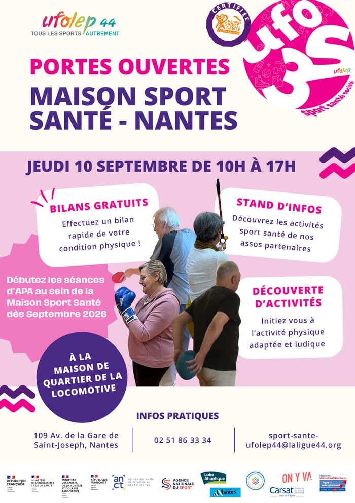 Visuel de l’événement « Portes ouvertes Maison Sport Santé UFOLEP 44 »