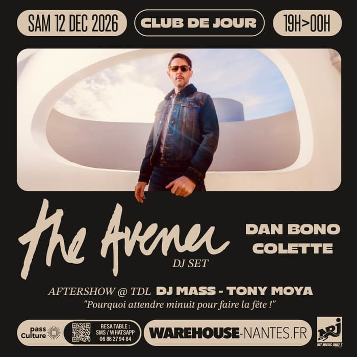 Visuel de l’événement « Club de Jour invite THE AVENER (Dj set) »