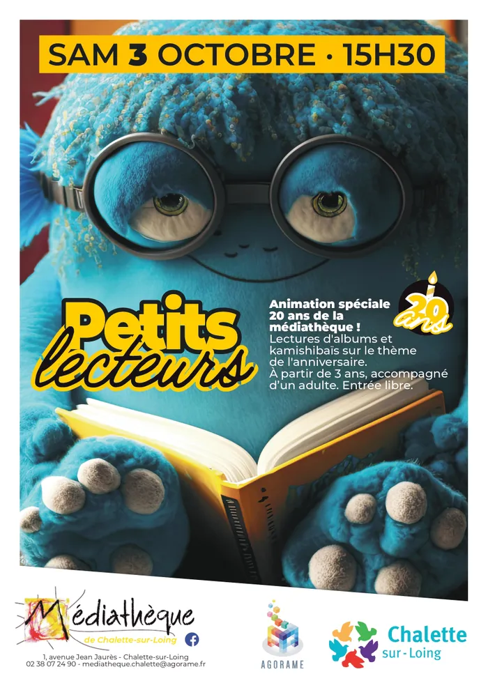 Visuel de l’événement « Petits lecteurs - Spéciale 20 ans de la médiathèque ! »