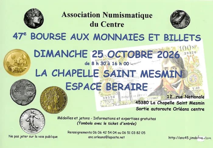 Visuel de l’événement « 47ème Bourse aux monnaies et billets »