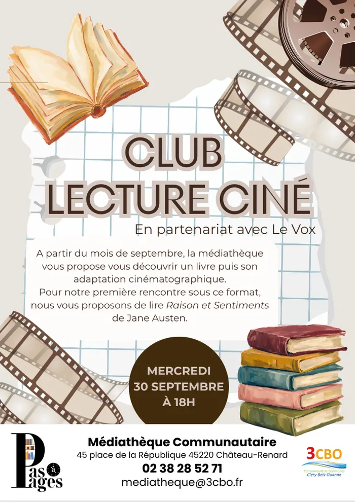 Visuel de l’événement « Club Ciné-Lecture en partenariat avec Le Vox »