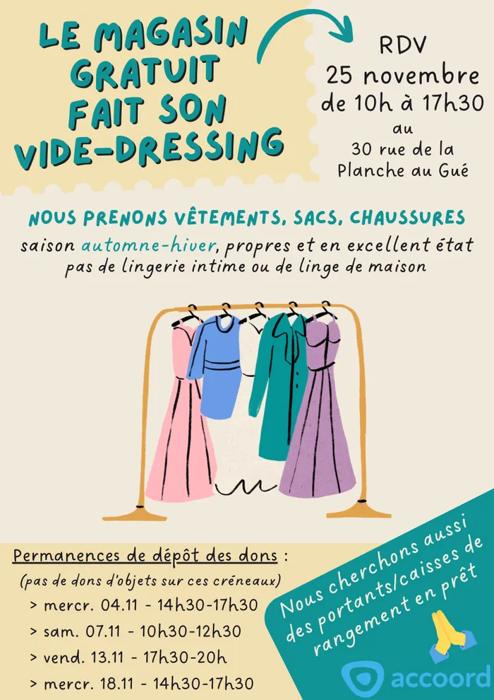 Visuel de l’événement « Vide-dressing du magasin gratuit »