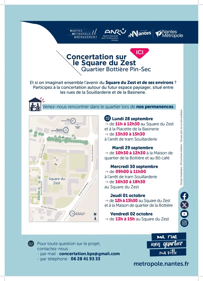 Visuel de l’événement « Concertation square du Zest - Bottière »
