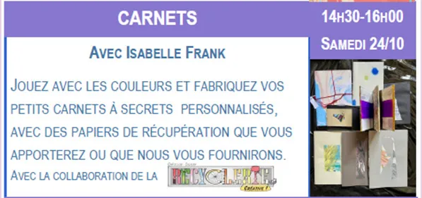 Visuel de l’événement « Atelier carnets avec Isabelle Frank »