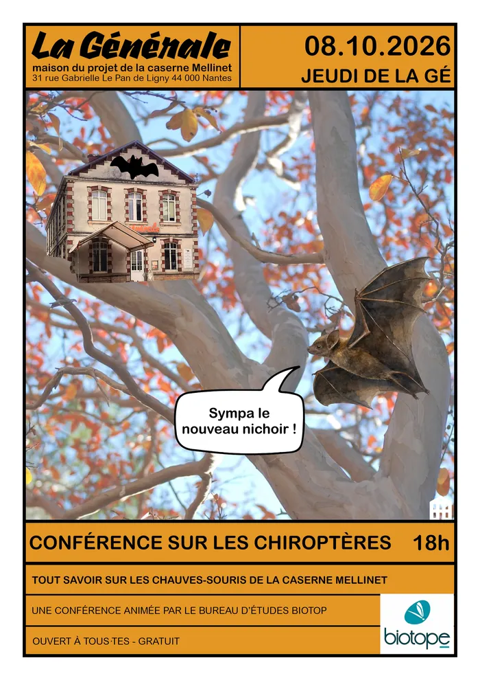 Visuel de l’événement « Conférence: les chiroptères de la caserne Mellinet »