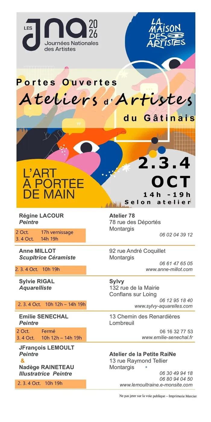 Visuel de l’événement « Portes ouvertes Ateliers d’Artistes du Gâtinais : Sylvie RIGAL »