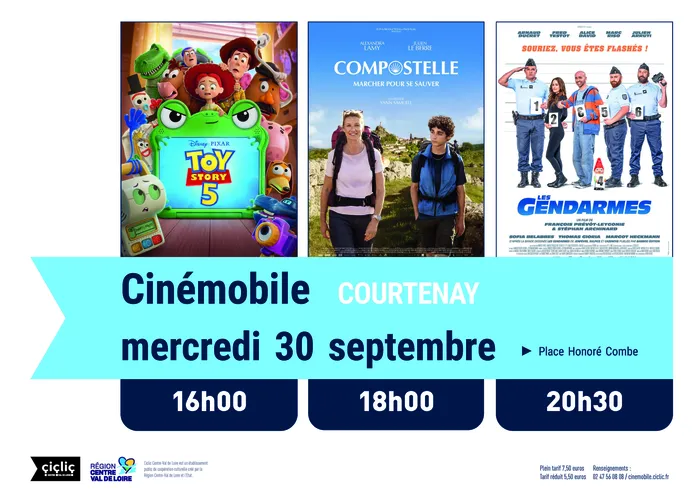 Visuel de l’événement « Cinémobile : Toy Story 5, Compostelle & Les gendarmes »