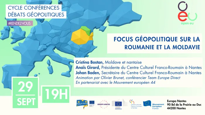 Visuel de l’événement « Focus Géopolitique sur la Roumanie et la Moldavie »