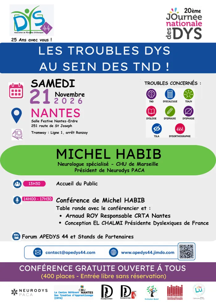 Visuel de l’événement « Conférence – Journée des DYS »