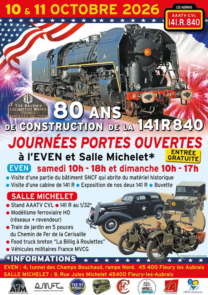 Visuel de l’événement « La locomotive 141 R 840 fête ses 80 ans ! »