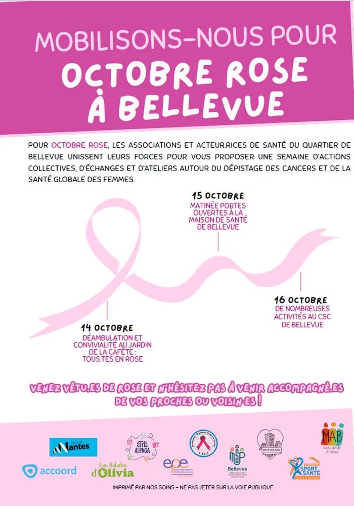 Visuel de l’événement « Octobre rose à Bellevue : 3 jours d'actions, échanges et ateliers »