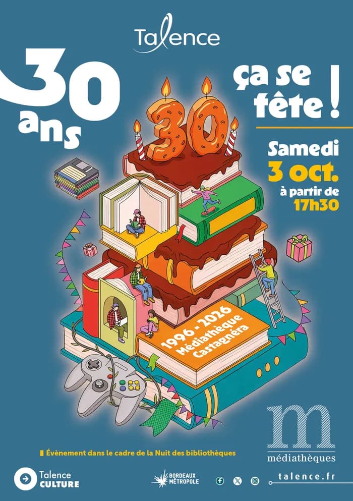 Visuel de l’événement « La médiathèque Castagnéra fête ses 30 ans »