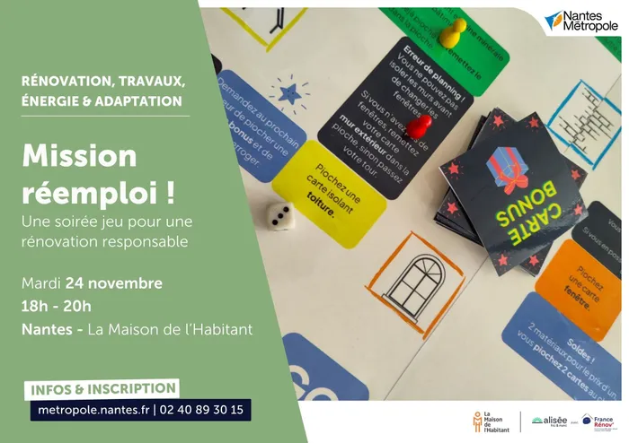 Visuel de l’événement « Mission Réemploi ! Une soirée jeu pour une rénovation responsable »