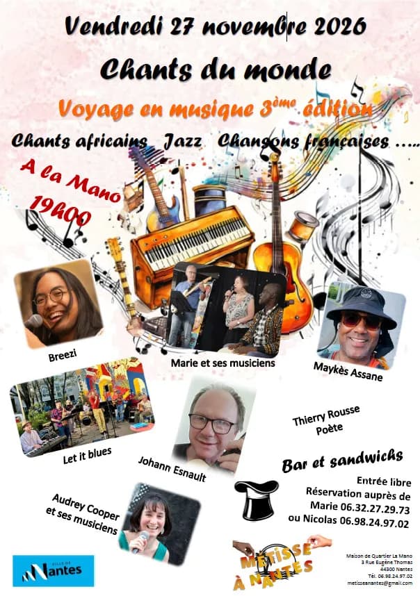 Visuel de l’événement « Chants du monde 3ème édition ENTRÉE LIBRE »