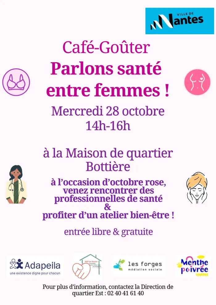 Visuel de l’événement « Café-goûter : Parlons santé entre femmes ! »