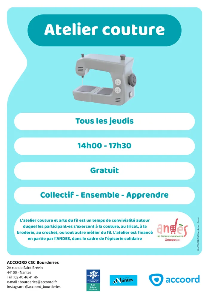 Visuel de l’événement « Atelier couture et arts du fil »