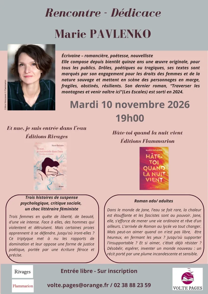 Visuel de l’événement « Marie PAVLENKO, écrivaine française »