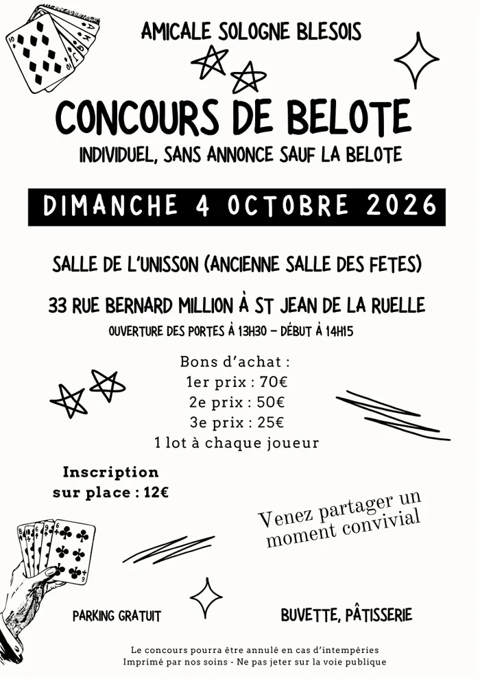 Visuel de l’événement « Concours de belote individuel sans annonce »