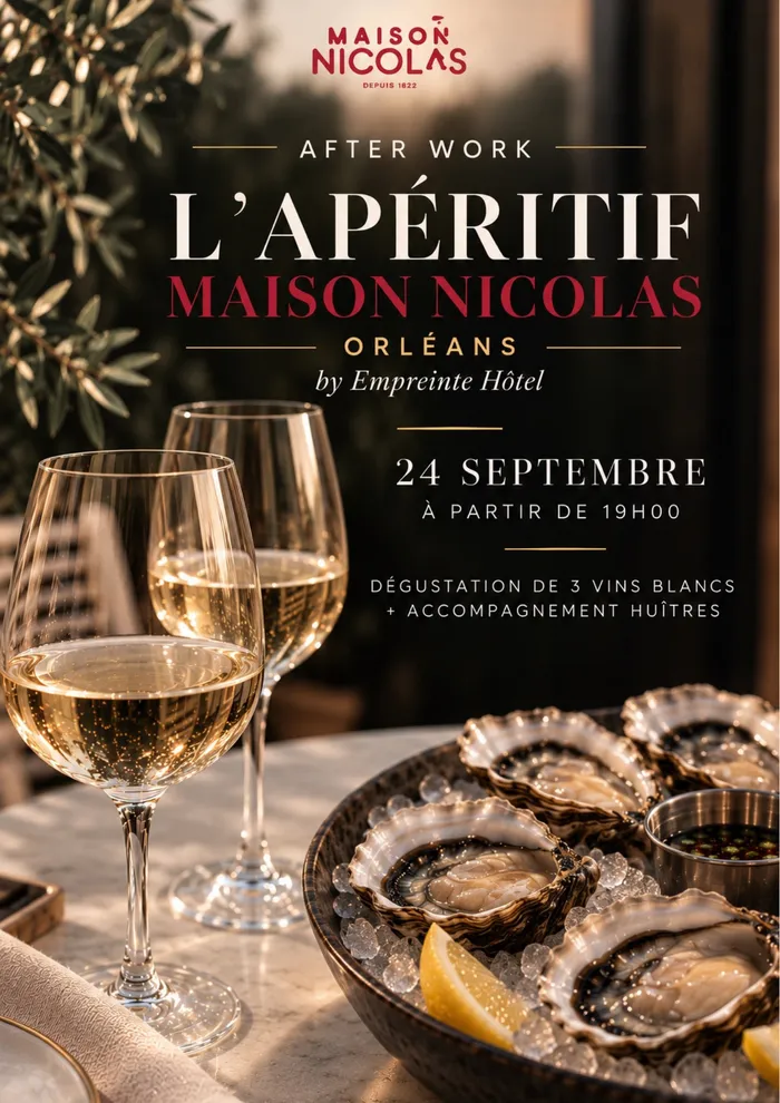 Visuel de l’événement « Soirée dégustation Huitres et vin blanc le jeudi 24 septembre »