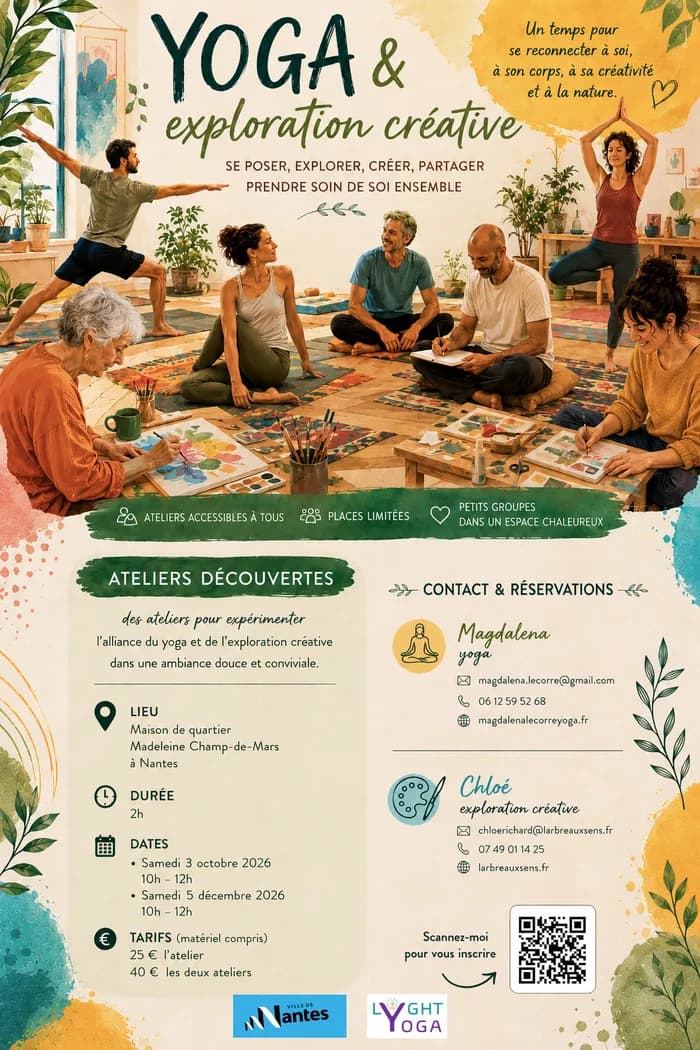 Visuel de l’événement « Ateliers découverte Yoga et exploration créative »