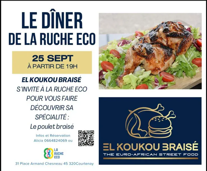Visuel de l’événement « Dîner de la Ruche Eco : El Koukou Braisé »