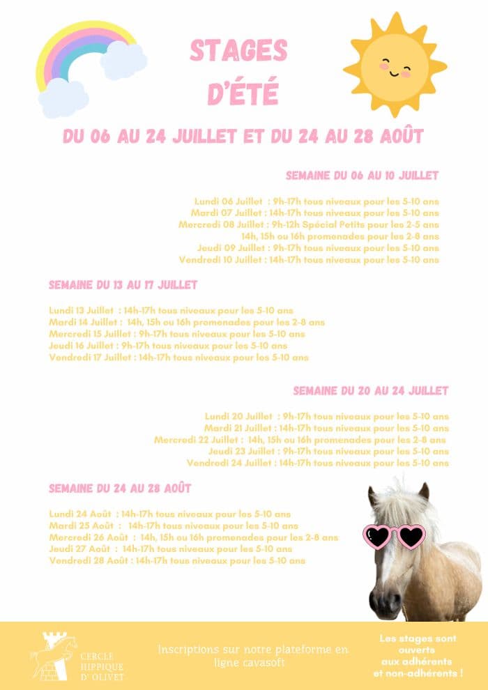 Visuel de l’événement « Stages d'été à Poney »