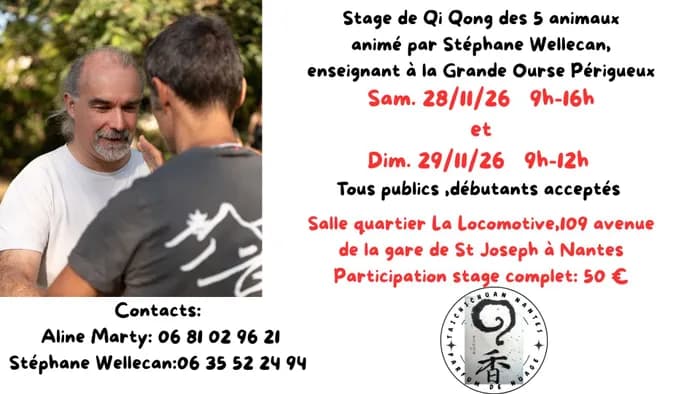 Visuel de l’événement « Stage de qi qong des 5 animaux »