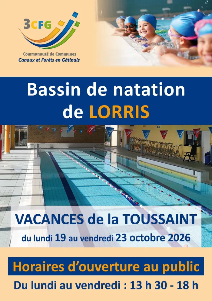 Visuel de l’événement « Ouverture vacances scolaires piscine de Lorris »