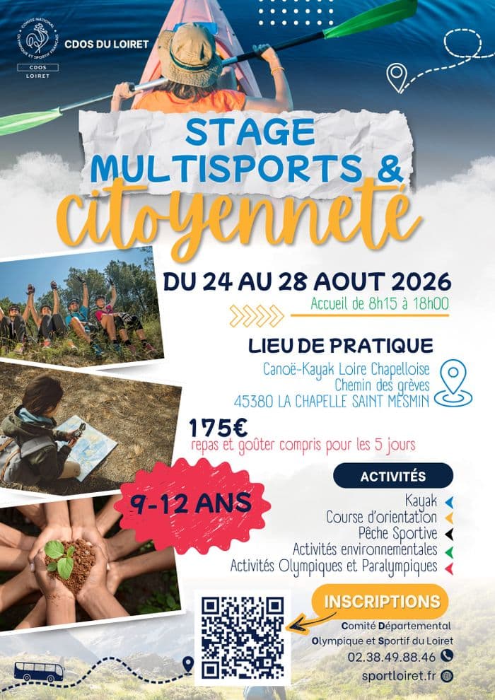 Visuel de l’événement « STAGE MULTI-SPORTS ET CITOYENNETÉ POUR LES 9 – 12 ANS ÉTÉ 2026 »