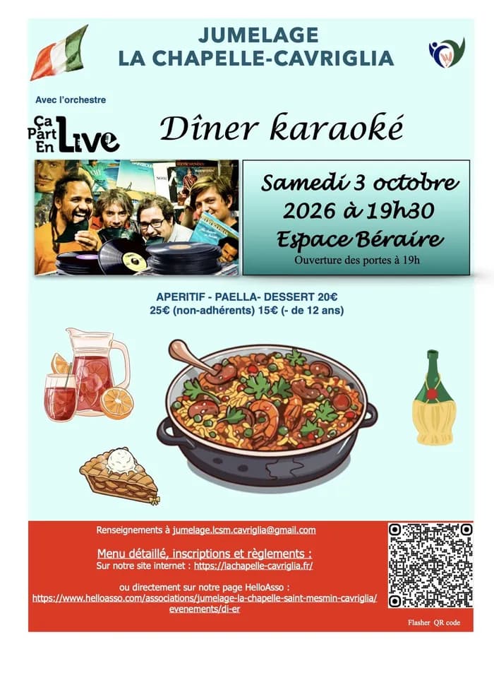 Visuel de l’événement « Dîner Karaoké avec l'orchestre Ca Part en Live »