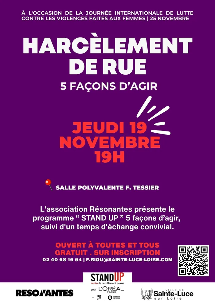 Visuel de l’événement « Programme "Stand Up" - Comment réagir au harcèlement de rue »