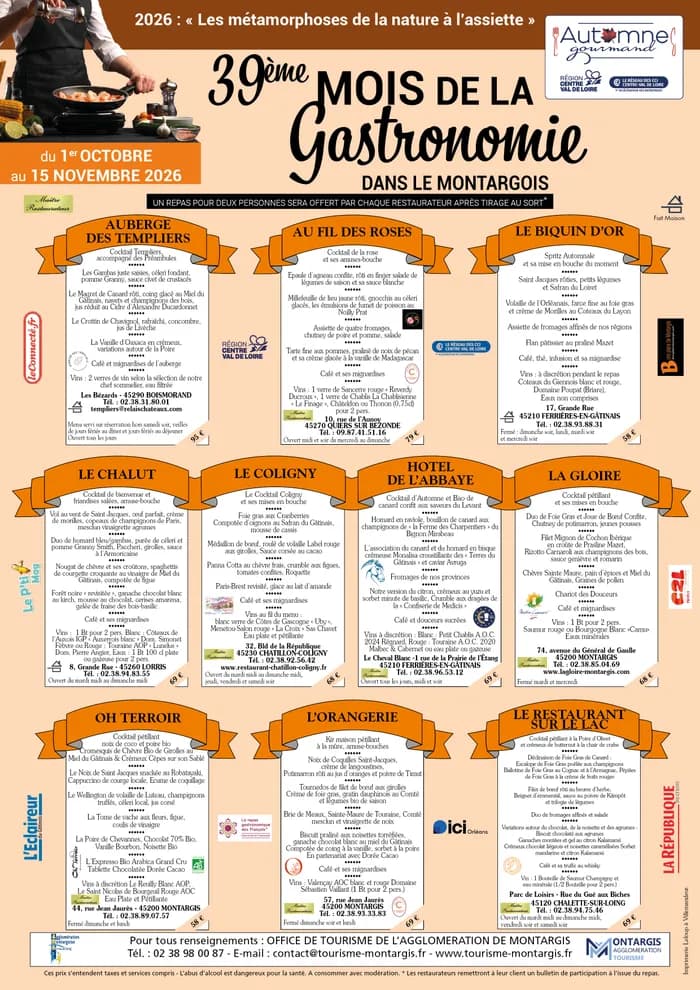 Visuel de l’événement « 39ème Mois de la Gastronomie dans le Montargois »
