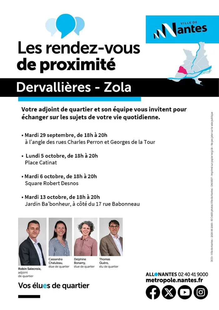 Visuel de l’événement « Les élues et élus à votre rencontre - Quartier Dervallières-Zola »