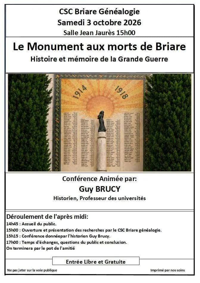 Visuel de l’événement « Conférence : Le Monument aux morts - Histoire et mémoire de la Grande Guerre »