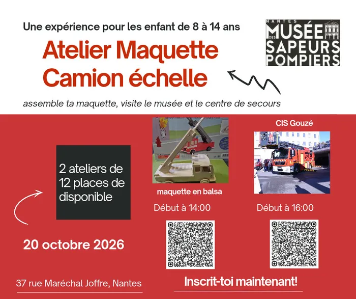 Visuel de l’événement « Atelier enfants (8 à 14 ans) au musée des Pompiers »