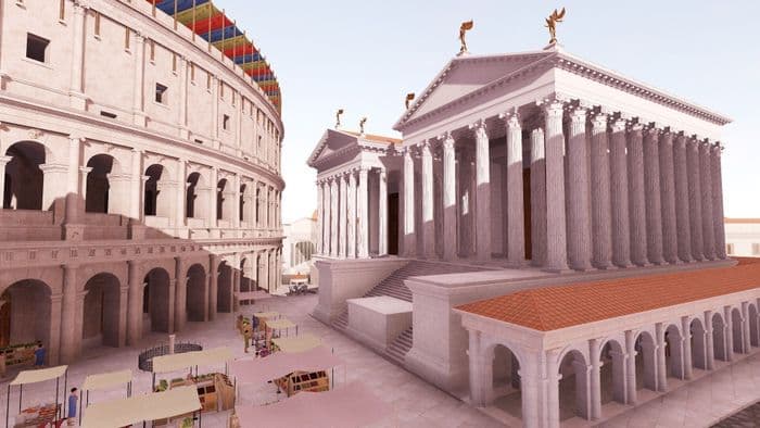 Visuel de l’événement « Visite couplée Exposition "Rome, du mythe au virtuel" au musée de Vieux-la-Romaine et Plan de Rome de l'Université de Caen »