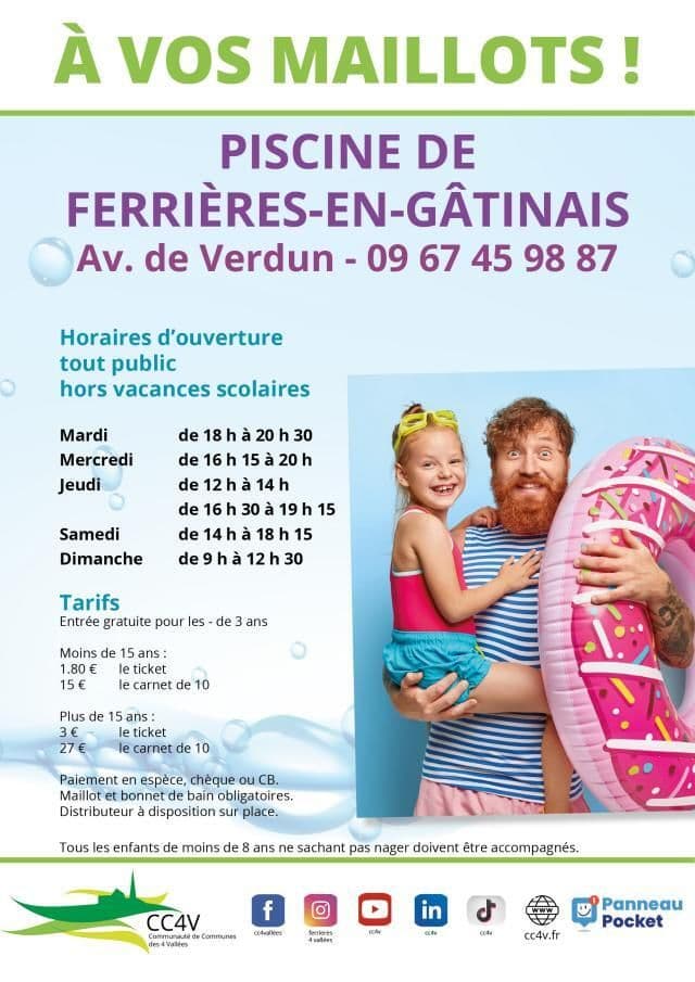 Visuel de l’événement « Piscine de Ferrières : horaires d'ouverture »