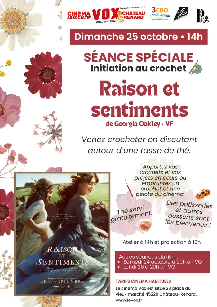 Visuel de l’événement « Séance spéciale : Raisons et sentiments et initiation au crochet ! »