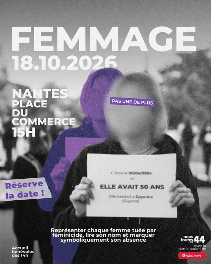 Visuel de l’événement « Femmage, par l'association Nous Toutes 44 »
