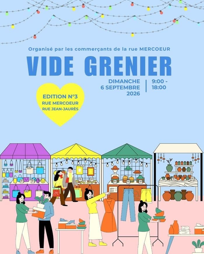 Visuel de l’événement « Vide-grenier rues Mercœur et Jean-Jaurès »