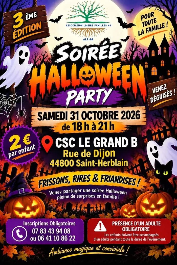 Visuel de l’événement « Soirée Halloween à St-Herblain »