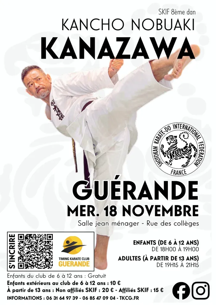Visuel de l’événement « Stage de karaté avec Kancho Nobuaki Kanazawa (SKIF 8e dan) à Guérande »